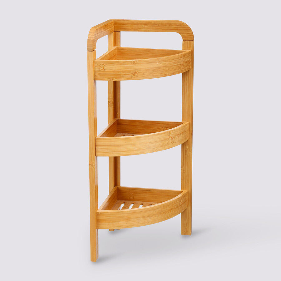 Étagère d'angle 3 niveaux 23 cm Bambou - image 1