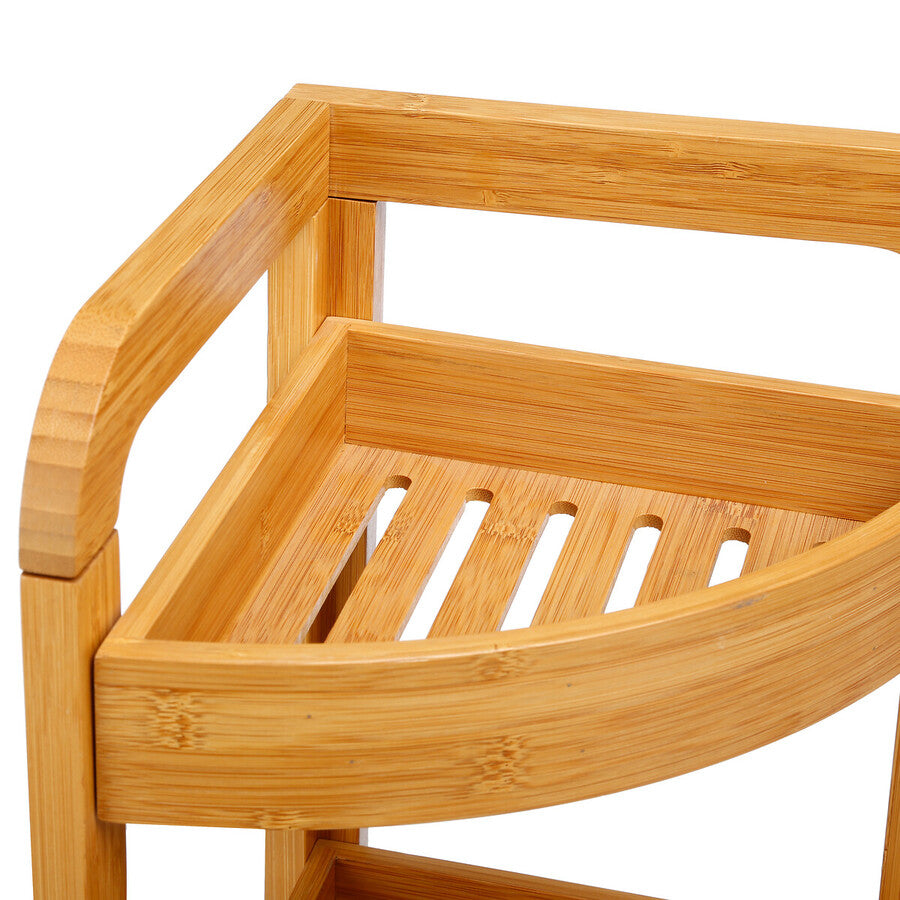 Étagère d'angle 3 niveaux 23 cm Bambou - image 3