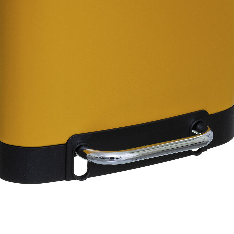 Poubelle rectangulaire à pédale métal 30L, Jaune Ariane - image 3