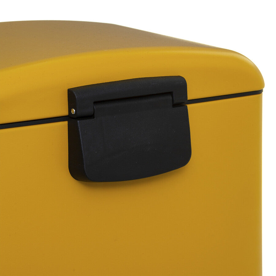 Poubelle rectangulaire à pédale métal 30L, Jaune Ariane - image 4