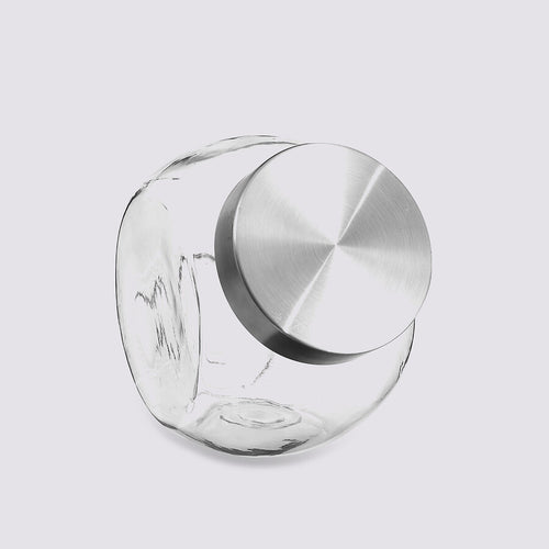 Bocal verre à bonbons couvercle inox 650ml - image 1