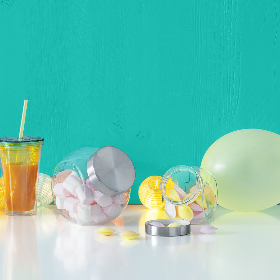 Bocal verre à bonbons couvercle inox 650ml - image 2