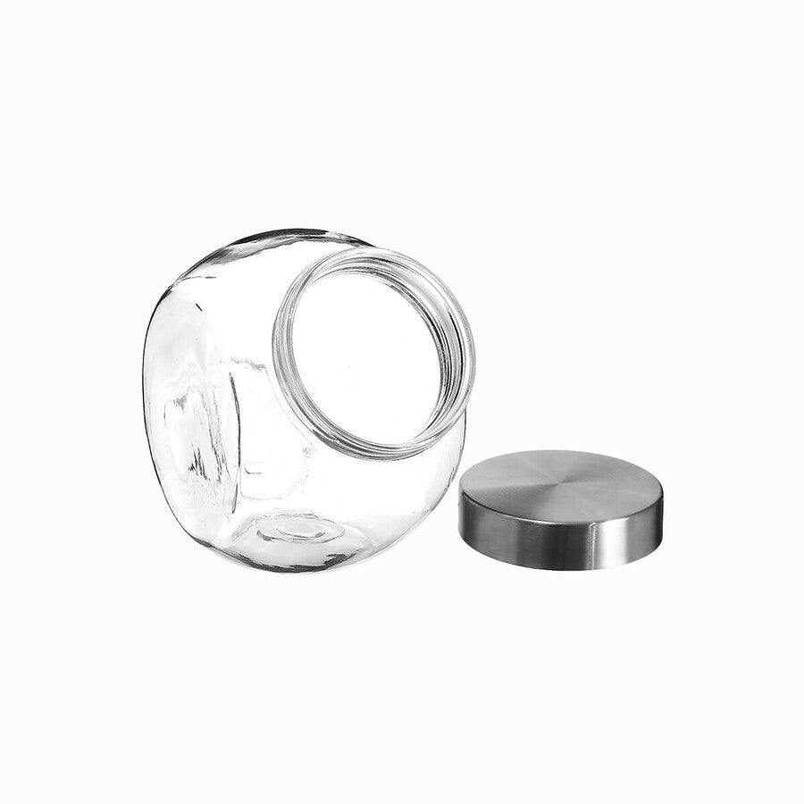 Bocal verre à bonbons couvercle inox 650ml - image 3