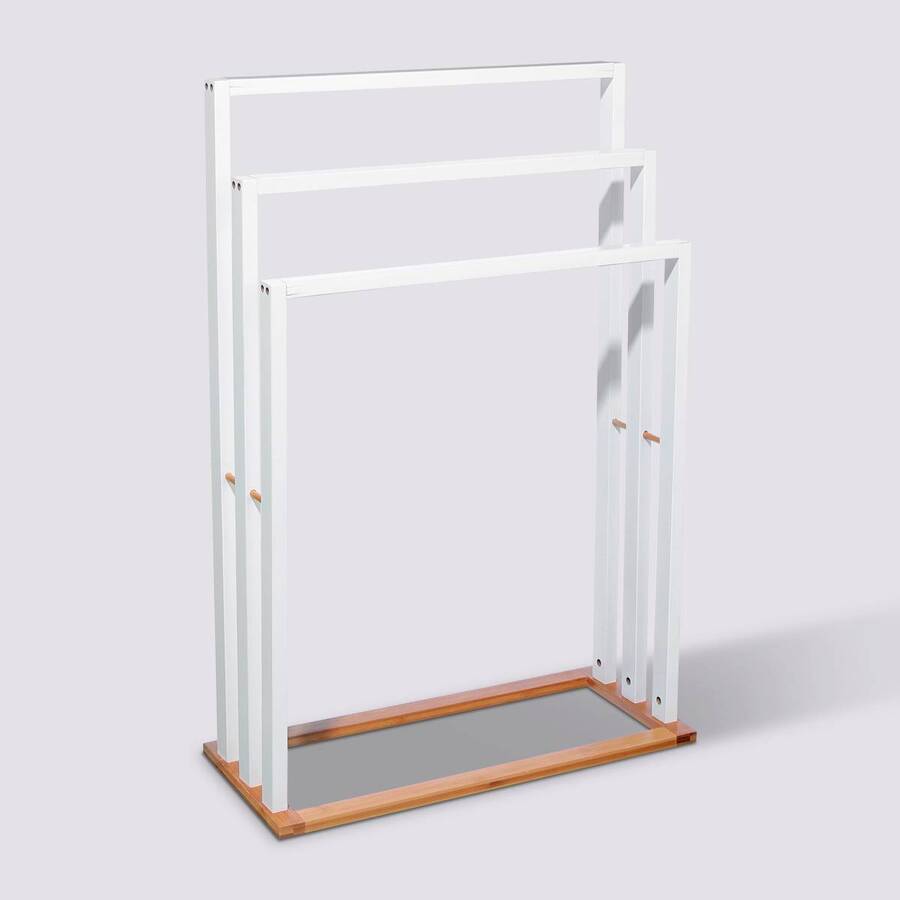 Porte-serviettes sur pieds, Blanc Naturéo - image 1