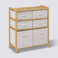 Meuble étagère avec 6 paniers, Bambou Tidy box - image 1