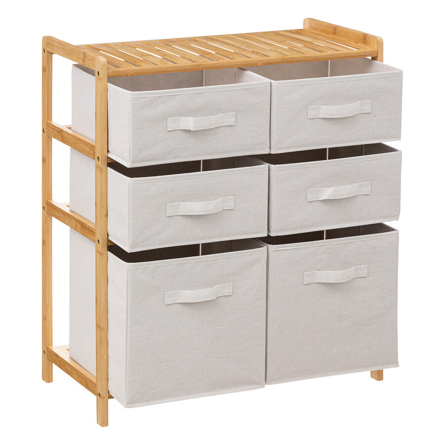 Meuble étagère avec 6 paniers, Bambou Tidy box - image 3