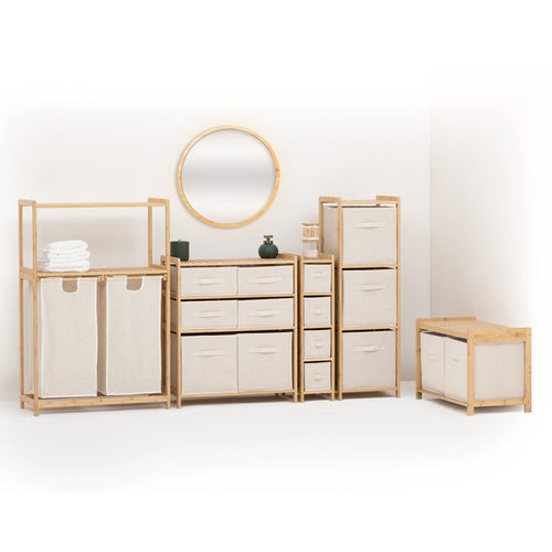 Banc de rangement avec 2 paniers, bambou Tidy box - image 2