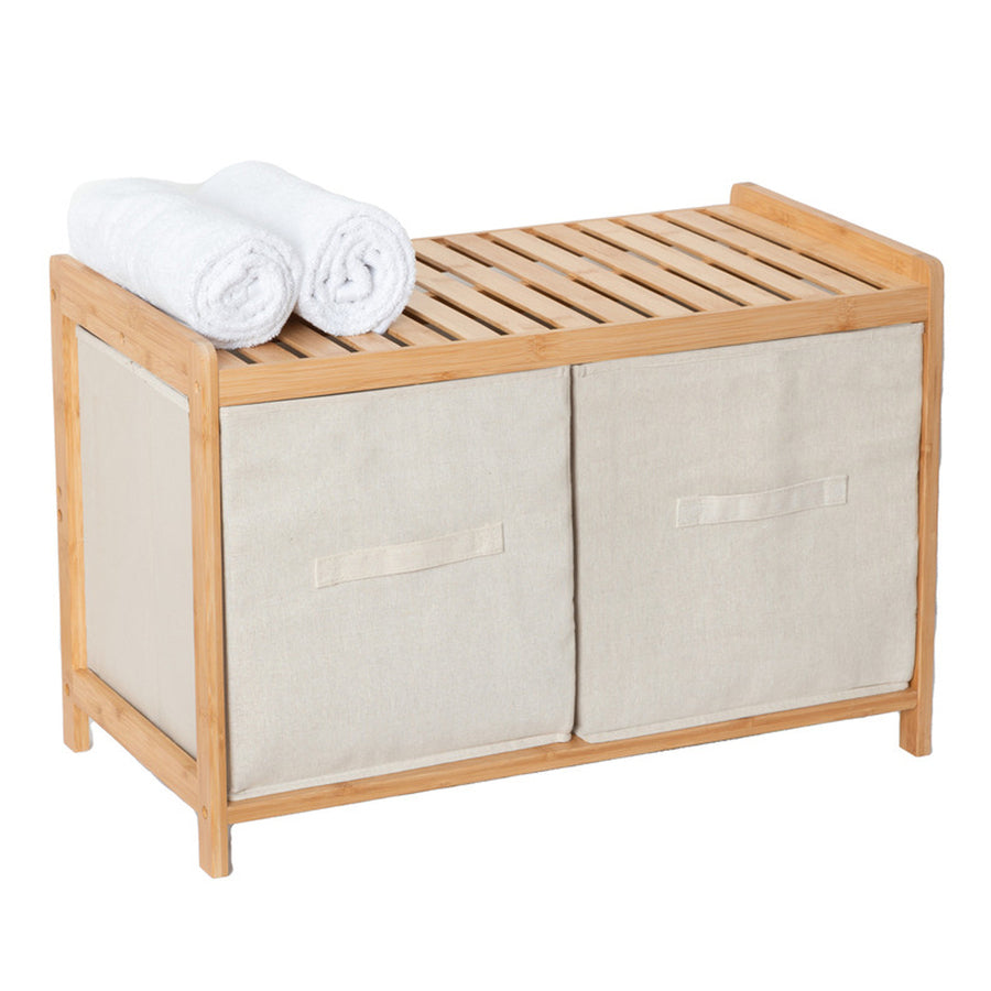 Banc de rangement avec 2 paniers, bambou Tidy box - image 3