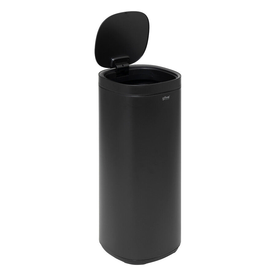 Poubelle métal 50L avec ouverture pression, Noir - image 2