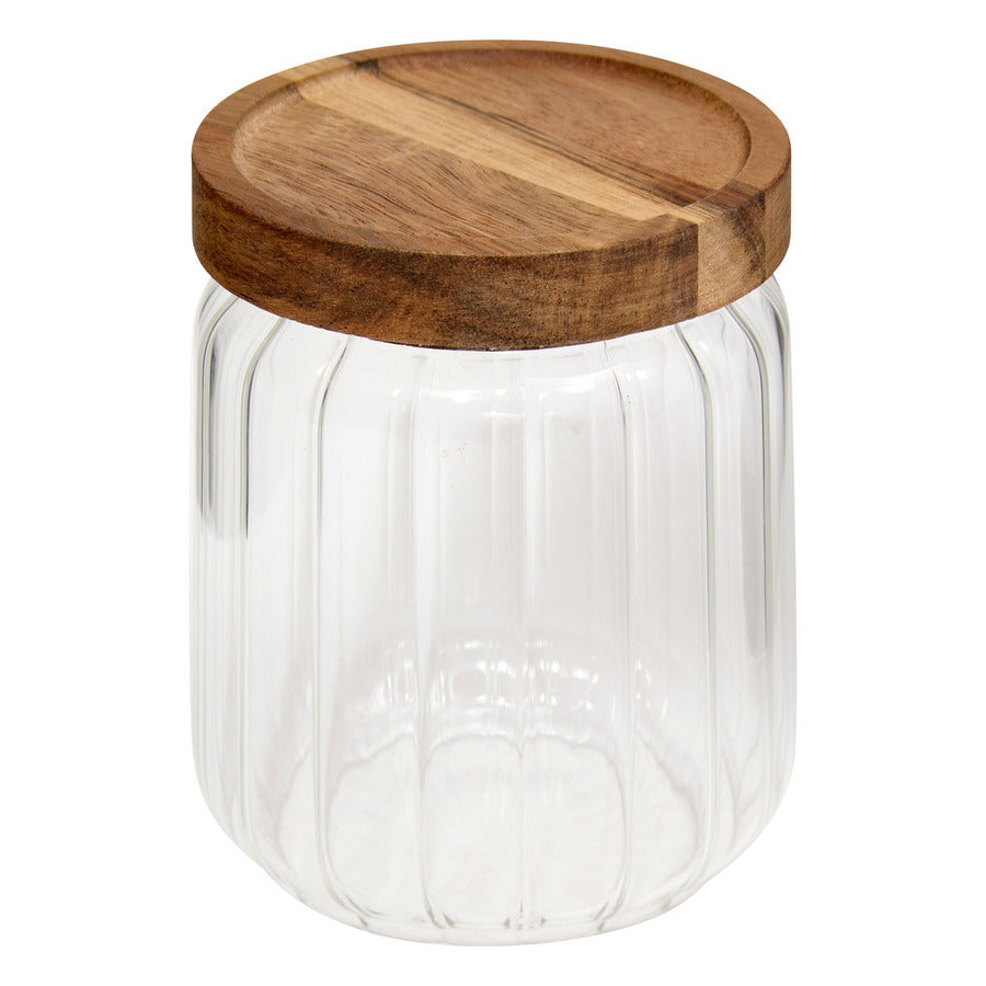 Lot de 3 bocaux, verre, couvercle acacia, 0,3/0,5/1L Harmony - image 3