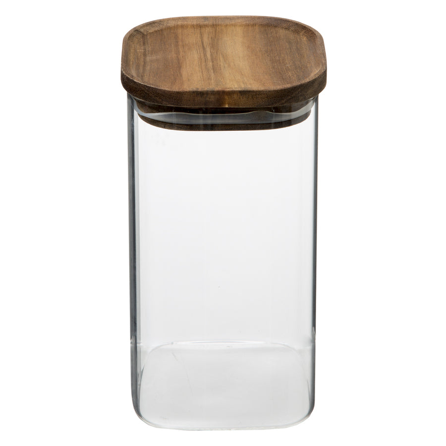 Lot de 2 bocaux, verre, couvercle acacia, 1/1,6L Hermet - image 2