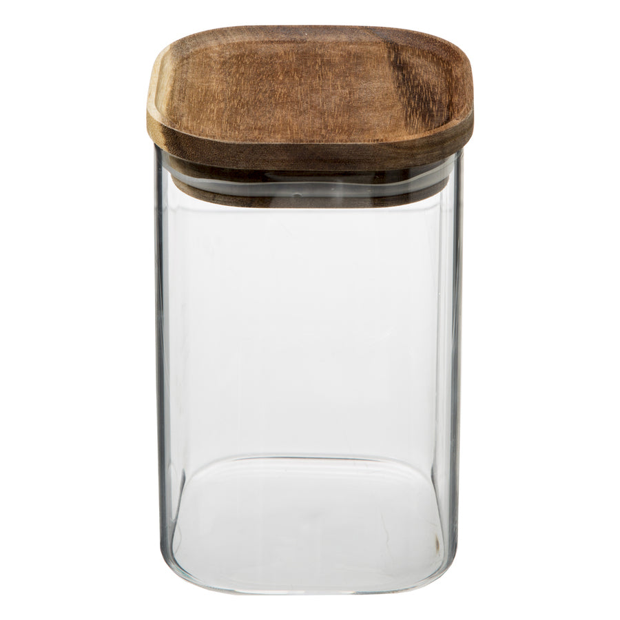 Lot de 2 bocaux, verre, couvercle acacia, 1/1,6L Hermet - image 3