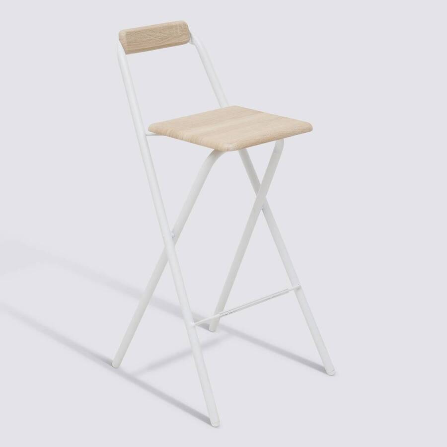 Chaise de bar pliante, H.98 cm, Blanc Flexy - image 1