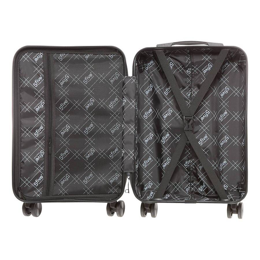 Valise 8 roues, Ouverture frontale, 40L, Noir - image 4