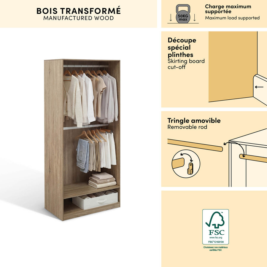 Penderie, H.180 cm, Beige Dolo - image 3