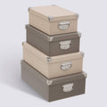 Lot de 4 boîtes de rangement, Beige et brun Box' - image 1