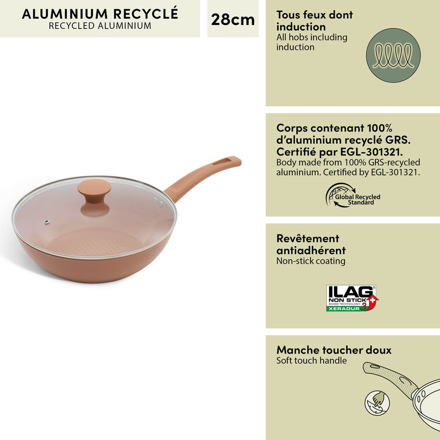 Sauteuse, Aluminium forgé, D.28 cm, Rose Blush Harmony - image 3