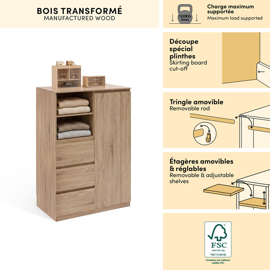 Penderie, H.115 cm, Beige Dolo - image 3