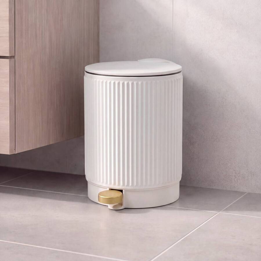 Poubelle manuelle, 2,7L, Blanc Solis - image 2