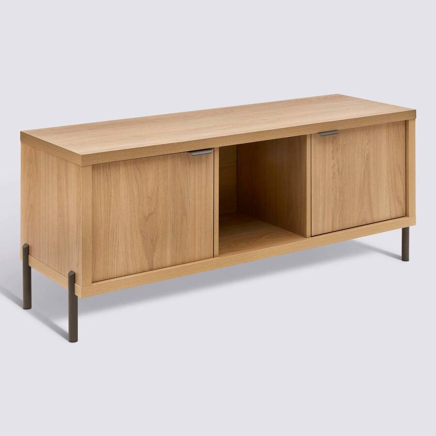 Meuble TV 2 portes, 122,5x39,5 cm, Beige Alvo - image 1