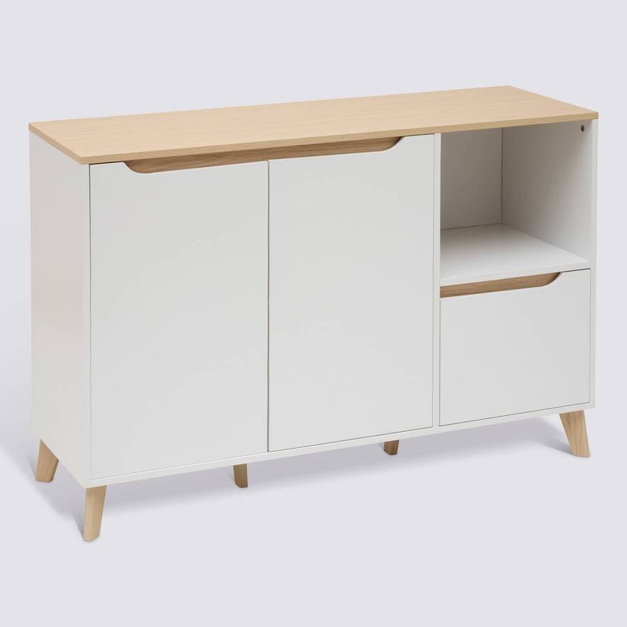 Buffet 3 portes, 120x40 cm, Blanc Luma - image 1