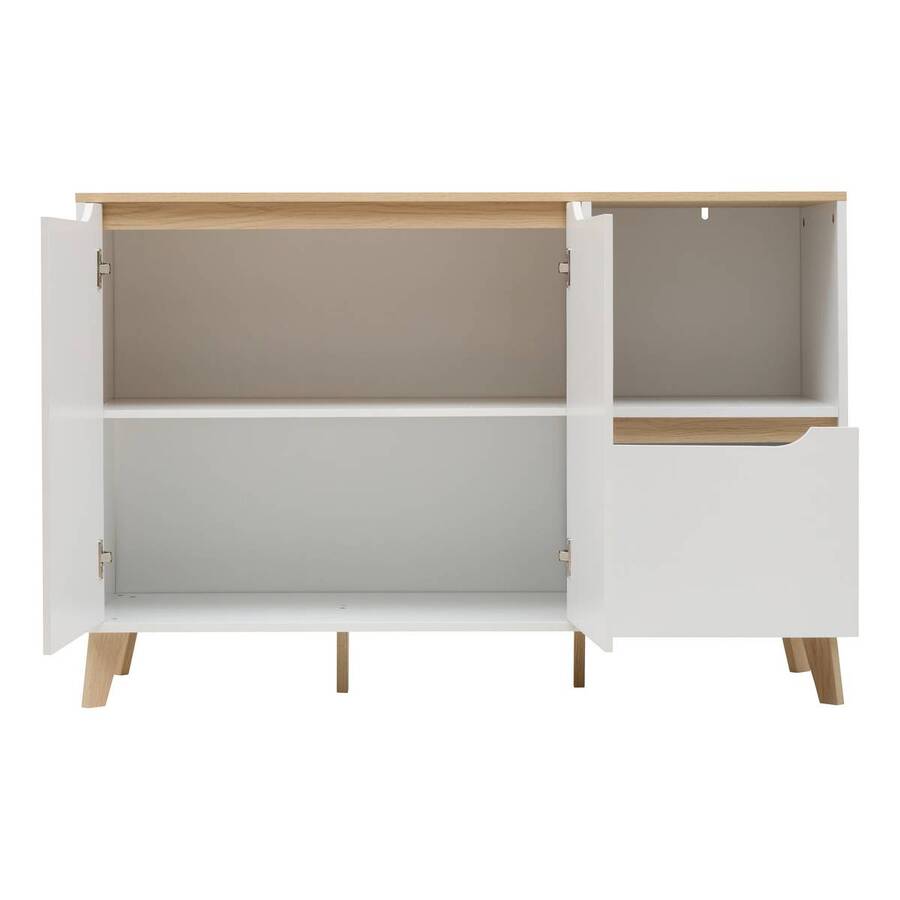 Buffet 3 portes, 120x40 cm, Blanc Luma - image 4
