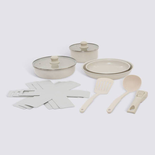 Batterie de cuisine, 12 pièces, Beige Essentiels - image 1