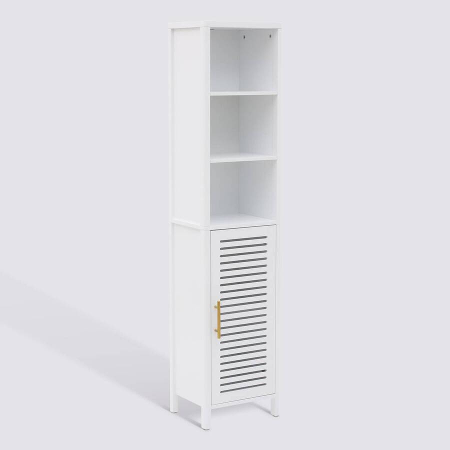 Colonne de rangement 1 porte, H.160 cm, Blanc Orea - image 1
