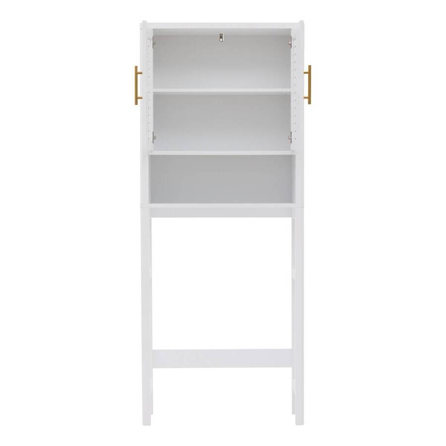 Meuble WC 2 portes 1 étagère, 67x25 cm, Blanc Orea - image 4