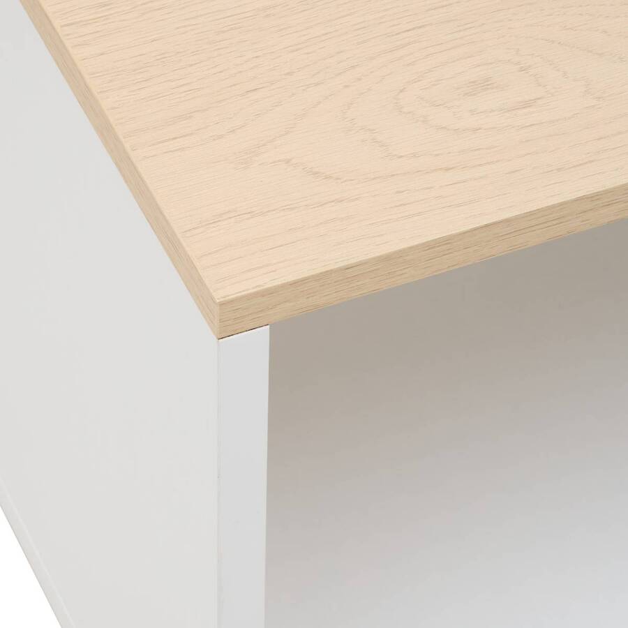 Table basse 1 porte, 90x48 cm, Blanc Luma - image 4