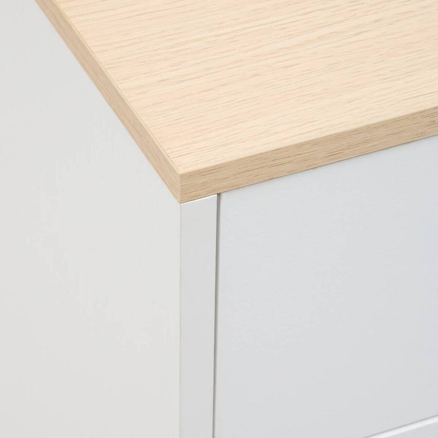 Console 2 tiroirs, 100x34 cm, Blanc Luma - image 4