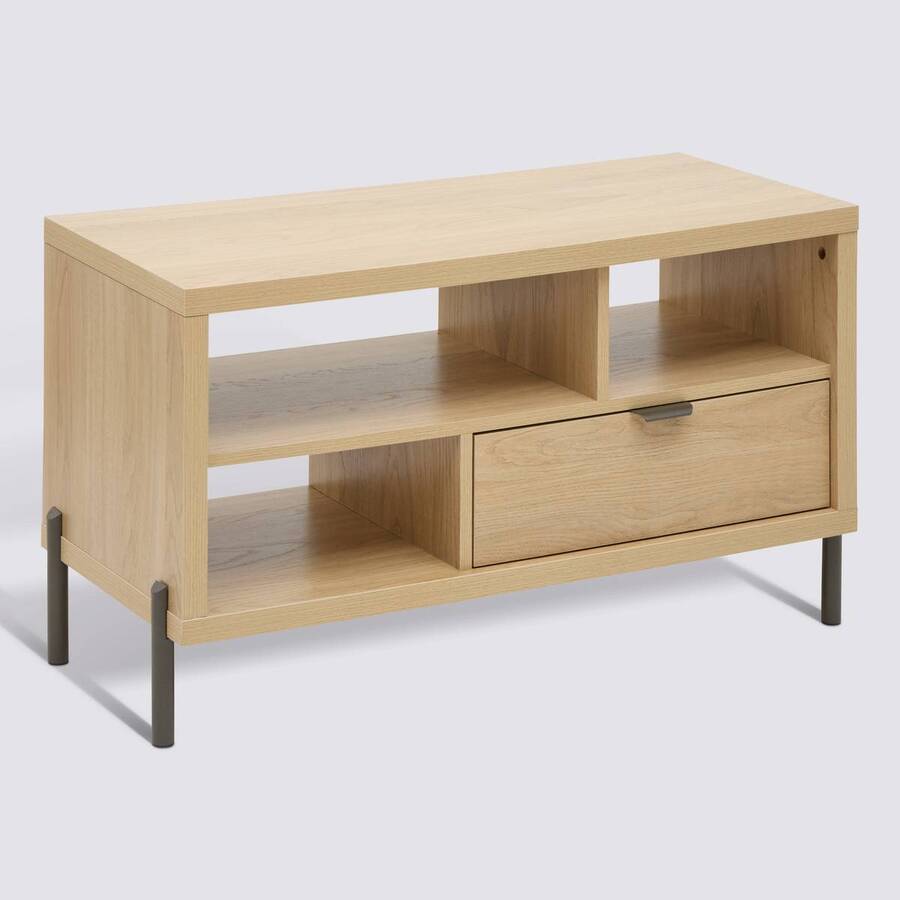 Table basse 1 tiroir, 92,5x39,5 cm, Beige Alvo - image 1