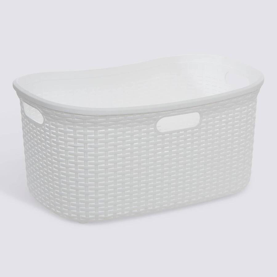Corbeille à linge, 40L, Blanc - image 1