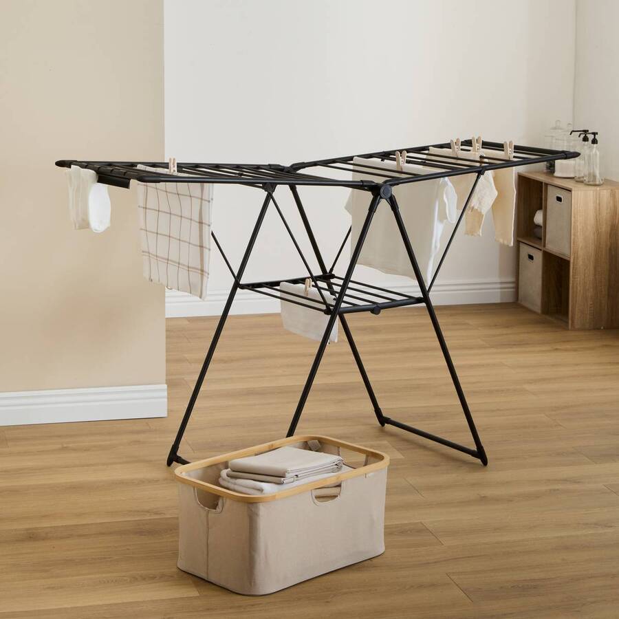 Étendoir à linge pont, 20 m d'étendage, Noir Olympe - image 2