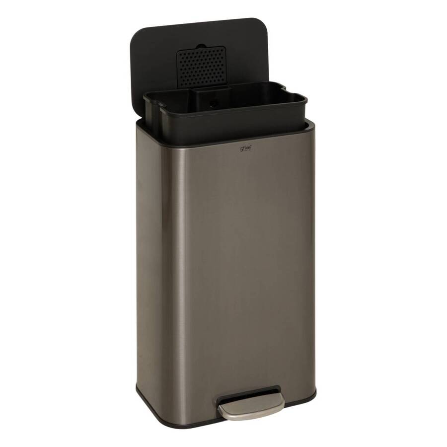 Poubelle manuelle, 30L, Gris Charbon Delta - image 4