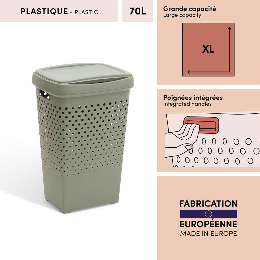 Corbeille à linge, 70L, Laurier - image 3